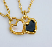 Load image into Gallery viewer, MINI ⫸OG PEARL HEART 🖤 DOUBLE SIDED⫸NECKLACE
