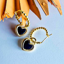 Load image into Gallery viewer, ••coming soon•• DOUBLE SIDED HEART CHARM HOOPS by : DBL
