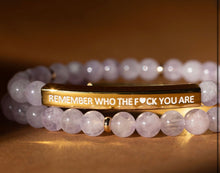 Load image into Gallery viewer, ••NEW••REMEMBER WHO THE F*CK YOU ARE 🖤Mindset Mantra Bracelet
