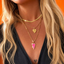 Load image into Gallery viewer, ••SALE•• DOUBLE SIDED💖COLORFUL 🌈HAPPY HEART♥ NECKLACE ♥ GOLD
