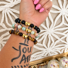 Load image into Gallery viewer, ••NEW•• HAPPY HEART 🖤 GEMSTONE LAYERING BRACLETES

