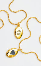 Load image into Gallery viewer, ••presale••LIVE MORE 🖤WORRY LESS 🖤MANTRA NECKLACE
