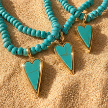 Load image into Gallery viewer, ••NEW•• TURQUOISE HEART BEADED NECKLACE
