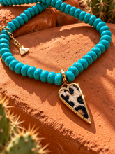 Load image into Gallery viewer, ••NEW•• TURQOISE &amp; WILD CHILD ANIMAL PRINT ⚡️NECKLACE
