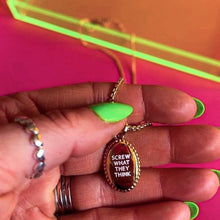 Load image into Gallery viewer, 💕NEW💕SCREW WHAT THEY THINK 🖤 DBL MANTRA 🖤necklace
