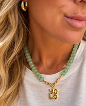 Load image into Gallery viewer, ••ONE OF A KIND••YOLO + GREEN ADVENTURINE  GEMSTONE NECKLACE ✨
