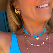 Load image into Gallery viewer, GOLD ⫸LINKS OF LOVE 🧡 DBL HEART CHOKER🧡🩷💜
