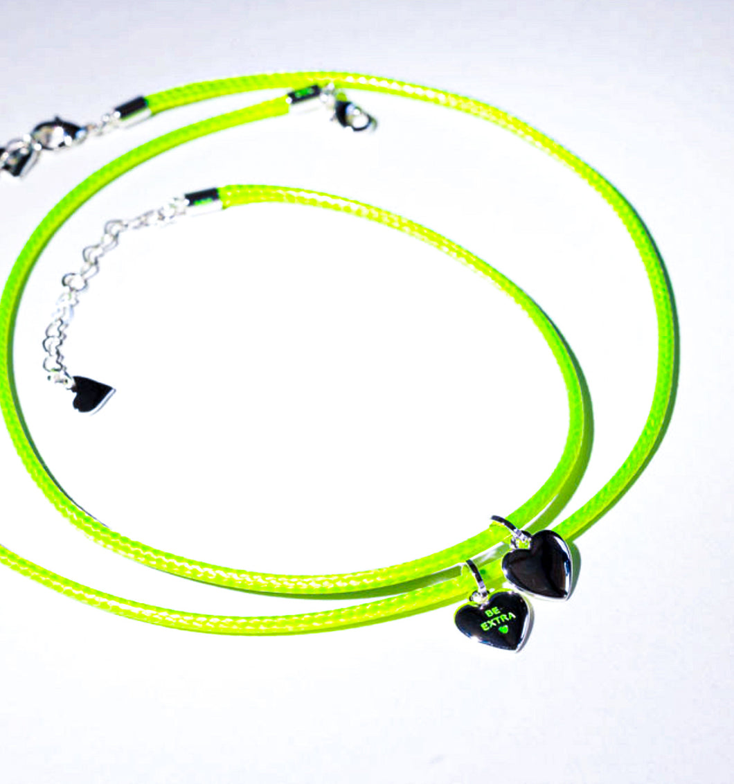 ••SALE••BE EXTRA 💚BE SEEN- GREEN CORD NECKLACE