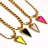 2 in 1 •• double sided 🩷MINI🩷HEART💛NECKLACE