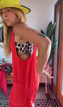 Load image into Gallery viewer, KRISTAS CLOSET 🩷RED ❤️❤️FREE PEOPLE INSPIRED OVERALLS(xs/s)
