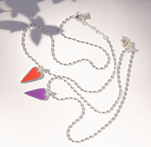 Load image into Gallery viewer, ••presale••LET THEM 💜 PURPLE HEART 💜 MANTRA NECKLACE
