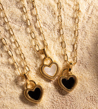 Load image into Gallery viewer, MINI ⫸OG PEARL HEART 🖤 DOUBLE SIDED⫸NECKLACE

