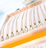 PEARL LETTER CHARM NECKLACE