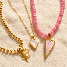 Load image into Gallery viewer, ••NEW•• PINK SEA SHELL HEART NECKLACE **(double sided)**
