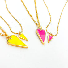 Load image into Gallery viewer, MINI  💕DOUBLE SIDED HAPPY 🩷HEART💛Necklace
