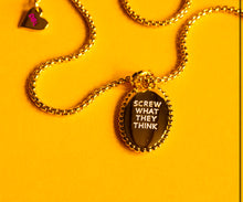 Load image into Gallery viewer, •coming soon • SCREW WHAT THEY THINK 🖤 DBL MANTRA 🖤necklace
