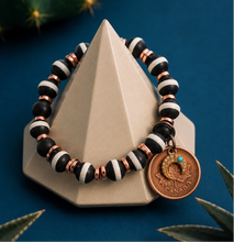 Load image into Gallery viewer, ••Last one •• STRENGTH STRIPED 💎 AGATE GEMSTONE PENNY BRACELET
