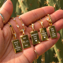 Load image into Gallery viewer, ••NEW•• 11:11  double sided ✨MANIFESTING MANTRA NECKLACE ✨ ✨
