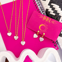 Load image into Gallery viewer, PEARL HEART NECKLACE &amp; EARRINGS ⫸HAND CARVED
