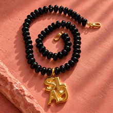 Load image into Gallery viewer, ••ONE OF A KIND•• SLAY + BLACK ONYX GEMSTONE NECKLACE ✨
