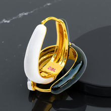 Load image into Gallery viewer, 🔥last one🔥NIGHT &amp; DAY DOUBLE SIDED HOOPS ♥ 14k GOLD
