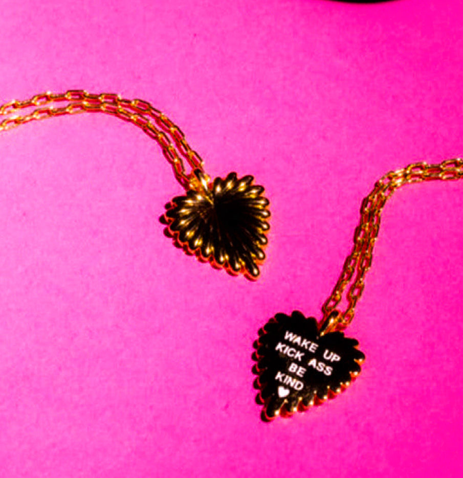 WAKE UP-KICK ASS-BE KIND 🖤 MANTRA NECKLACE