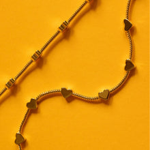 Load image into Gallery viewer, GOLD ⫸LINKS OF LOVE 🧡 DBL HEART CHOKER🧡🩷💜
