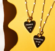 Load image into Gallery viewer, **NEW** COMMITTED TO ME 🖤 PROMISE KEPT - double sided DBL mantra necklace
