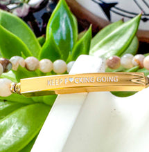 Load image into Gallery viewer, ••last one•• KEEP F🖤CKING GOING • GEMSTONE MANTRA BRACLETE
