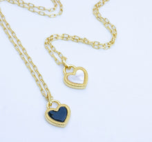 Load image into Gallery viewer, MINI ⫸OG PEARL HEART 🖤 DOUBLE SIDED⫸NECKLACE
