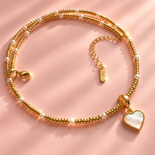 Load image into Gallery viewer, ••ONE OF A KIND••14K GOLD BEADED ✨PEARL HEART NECKLACE

