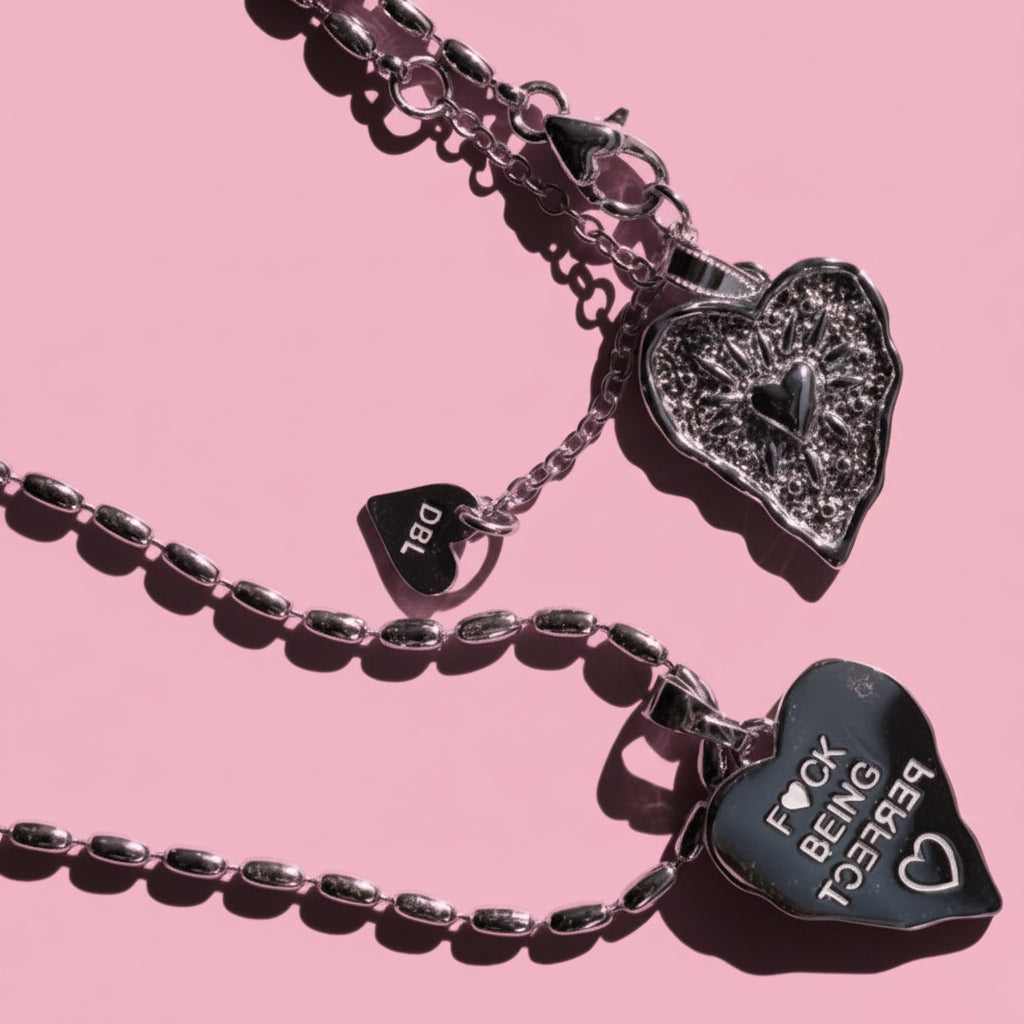 🔥last one🔥 F🖤CK BEING PERFECT 🖤MANTRA NECKLACE
