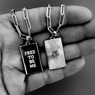 FREE TO BE ME ⫸ SUNBURST ⫸DOUBLE SIDED ⫸DBL MANTRA NECKLACE