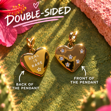 Load image into Gallery viewer, ••NEW•• REAL IS RARE ☀️HEART MANTRA NECKLACE (double sided)
