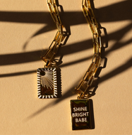 **NEW** SHINE BRIGHT BABE ⫸DOUBLE SIDED ☼ DBL MANTRA NECKLACE ☼