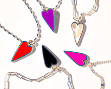 Load image into Gallery viewer, 2 in 1 🖤 PEARL &amp; BLACK ONYX HEART 🖤NECKLACE 🖤SILVER
