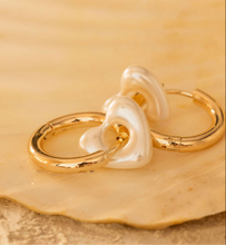Load image into Gallery viewer, HEART CHARM HOOP ⫸ EARRINGS
