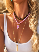 Load image into Gallery viewer, ••SALE•• TRIFECTA-3 sided LONG 🩷MANTRA⚡️ necklace
