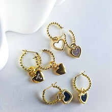 Load image into Gallery viewer, ••coming soon•• DOUBLE SIDED HEART CHARM HOOPS by : DBL
