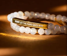 Load image into Gallery viewer, ••NEW••DONT LET THE HARD DAYS WIN 🖤Mindset Mantra Braclete

