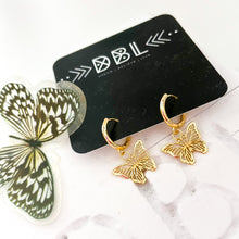 Load image into Gallery viewer, **SALE** COLORFUL  BUTTERFLY HOOP ⫸Earrings
