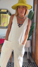Load image into Gallery viewer, KRISTAS CLOSET🩷 WHITE FREE PEOPLE- Inspired overalls (xs/s)
