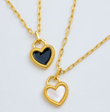 Load image into Gallery viewer, MINI ⫸OG PEARL HEART 🖤 DOUBLE SIDED⫸NECKLACE

