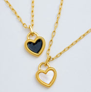 MINI ⫸OG PEARL HEART 🖤 DOUBLE SIDED⫸NECKLACE
