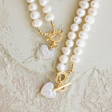 Load image into Gallery viewer, **TOP SELLER ** DBL PRETTY GIRL ⫸ PEARL HEART CHOKER
