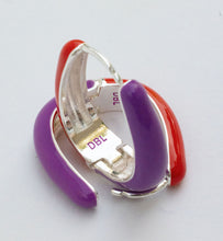 Load image into Gallery viewer, ••presale•• 2 in 1❤️MOOD BOOSTING HOOPS ❤️RED &amp; PURPLE
