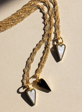 Load image into Gallery viewer, 2 in 1 🖤 GOLD 🖤PEARL &amp; BLACK ONYX 🖤 HEART NECKLACE
