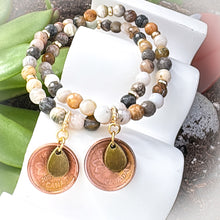 Load image into Gallery viewer, 🔥last one 🔥THE LUCKY PENNY• Rustic Jasper Bracelet
