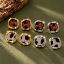 Load image into Gallery viewer, ••NEW•• WILD CHILD ⚡️ANIMAL PRINT SQUARE EARRINGS
