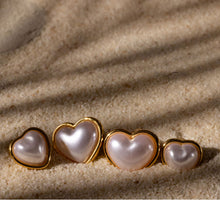 Load image into Gallery viewer, ••TOP SELLER •• DBL PEARL HEART STUD ⫸Earrings
